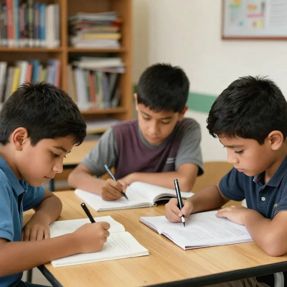 Niño estudiando
